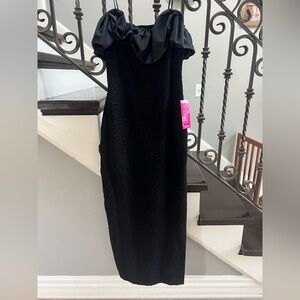 New Badgley Mischka Black Maxi Evening Dress (8) NWT